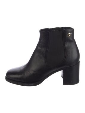 Chanel leather ankle boots